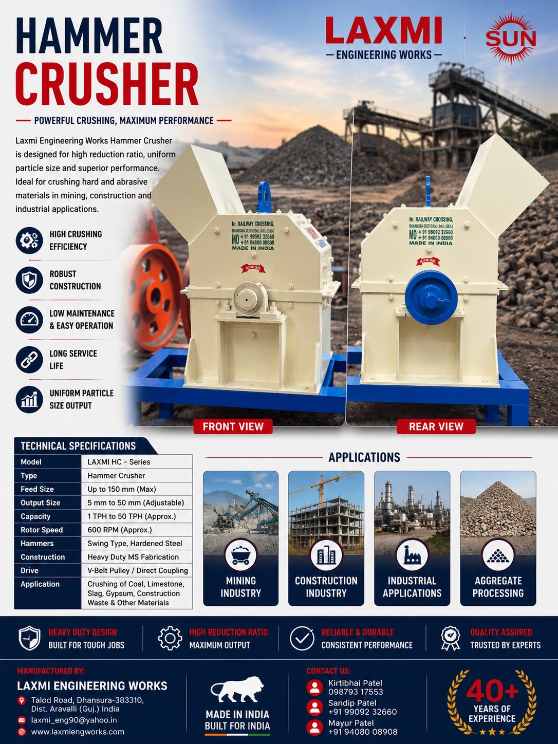 Hammer crusher spec sheet