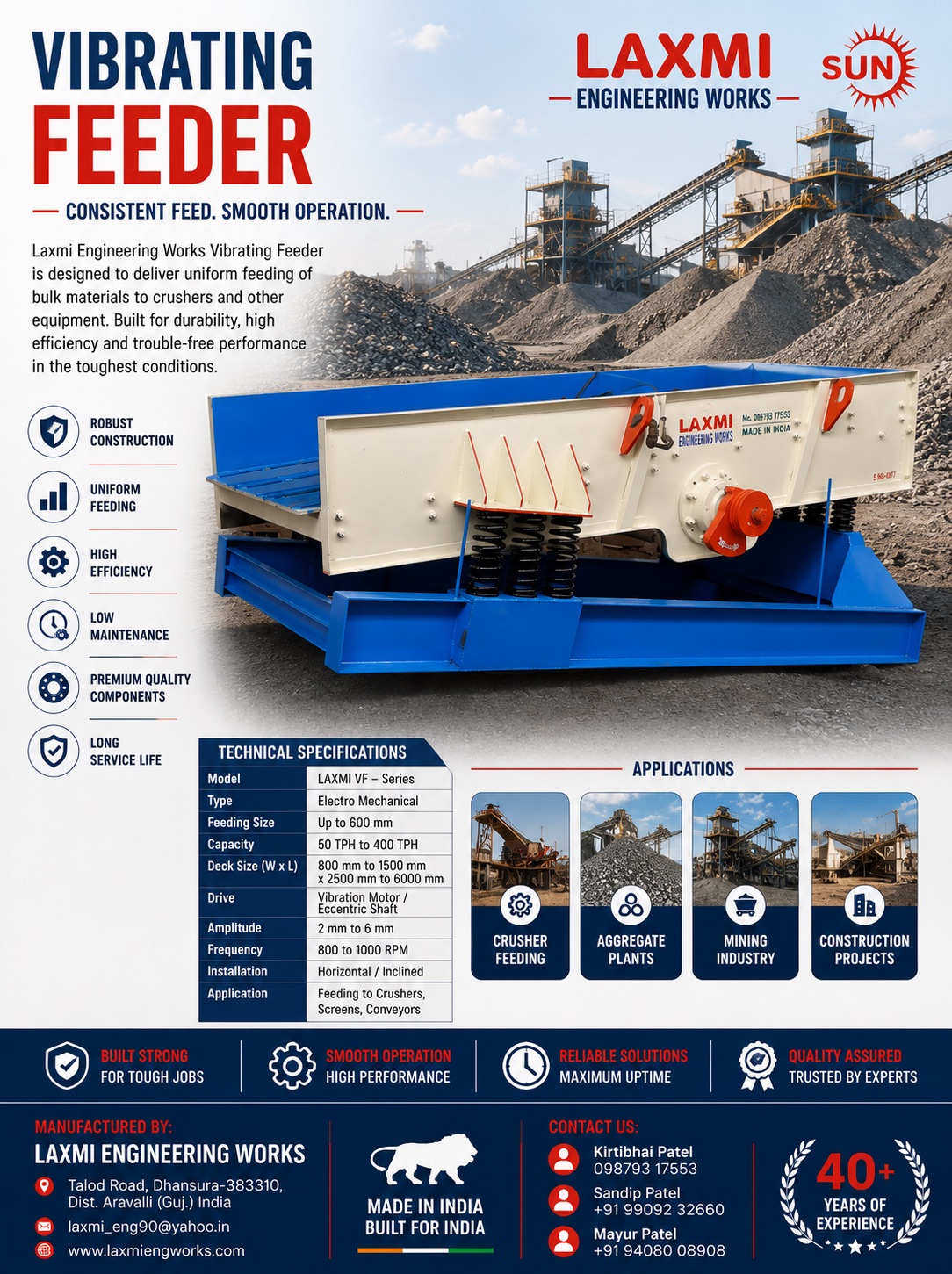 Vibrating feeder spec sheet